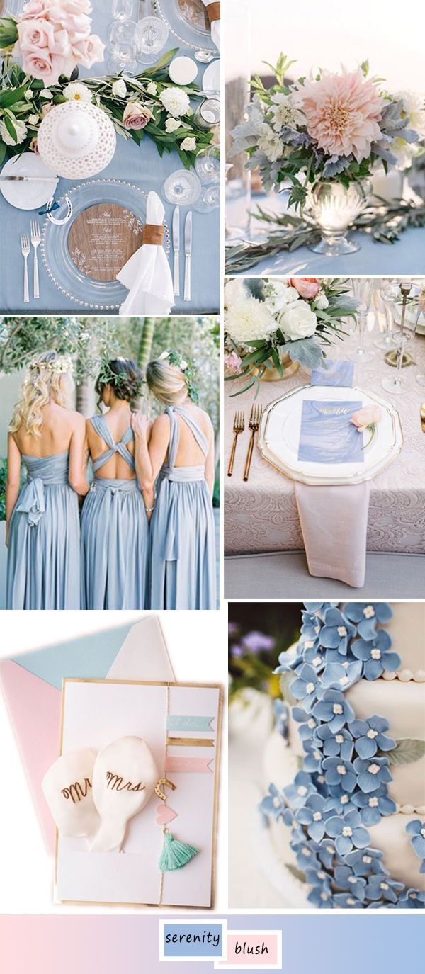 2016 best wedding color ideas in serenity and blush