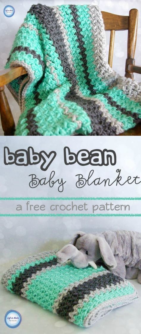 A free baby blanket crochet pattern and video tutorial perfect even for a beginner! Learn how to crochet the baby bean stitch and