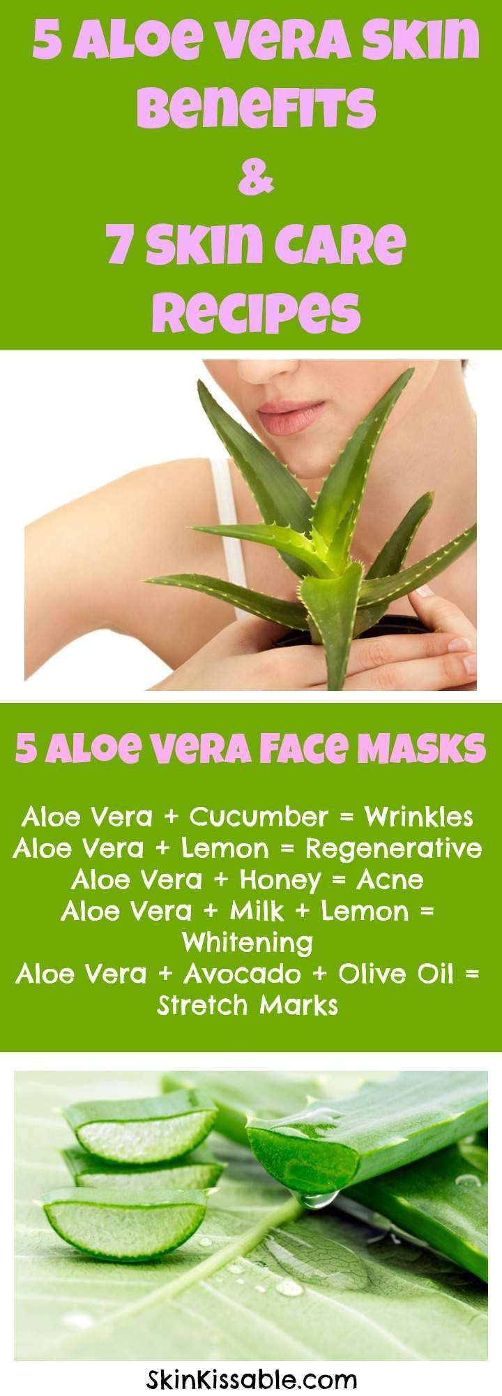 Aloe vera for skin care benefits and uses. Aloe vera homemade remedies for skin.