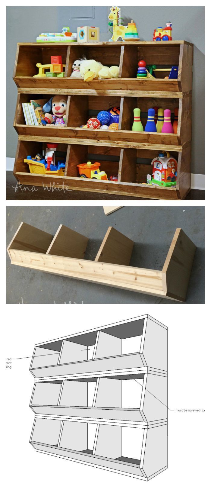 build these bulk bins out of 1×12 boards!  Easiest plans out there by ANA-WHITE.com