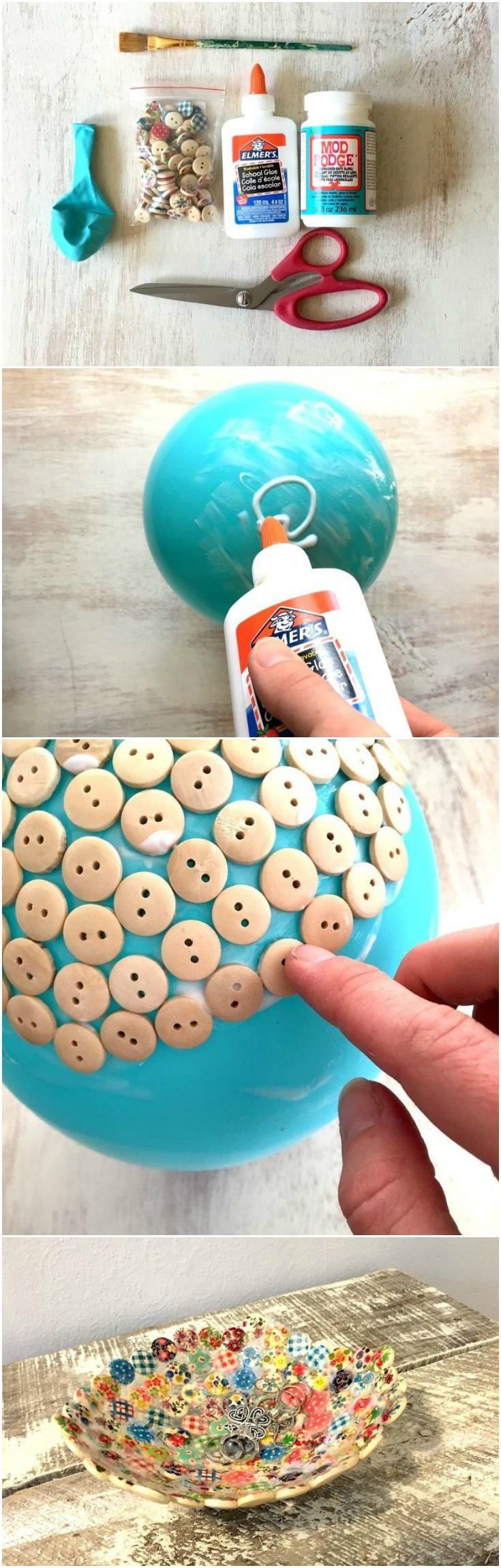 Button dish: if you’re looking for a fun project to do with your littles, or just for yourself, this is one to add to your list.