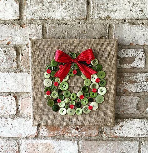 Christmas is just around the corner yall! Brighten up your home with this custom made burlap wreath button art.