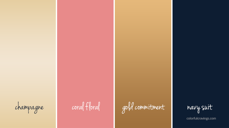 color palette |gold navy coral champagne | WEDDING COLORS