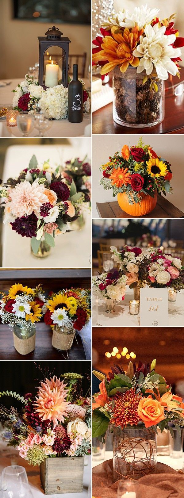 country rustic fall wedding centerpiece ideas