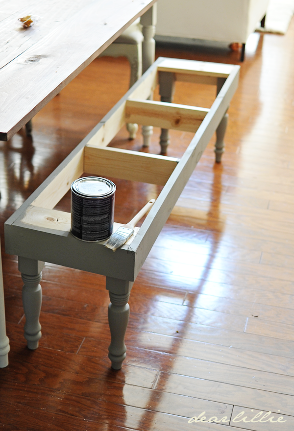 Dear Lillie: Dining Room Bench Tutorial. could be used for idea to make the table.