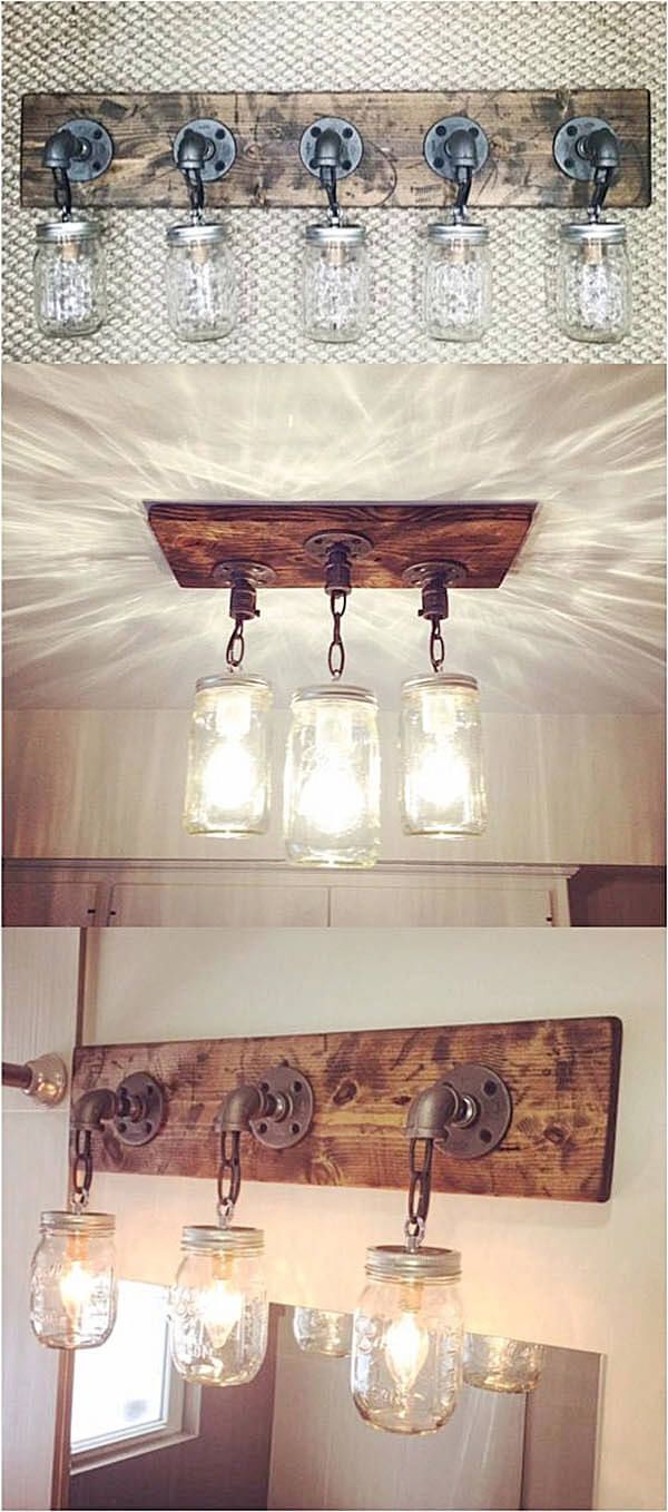 DIY Mason Jar Light Fixtures