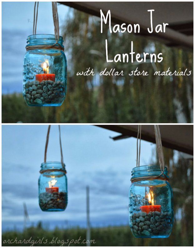 DIY Porch and Patio Ideas -Mason Jar Lanterns  – Decor Projects and Furniture Tutorials You Can Build for the Outdoors -Swings,
