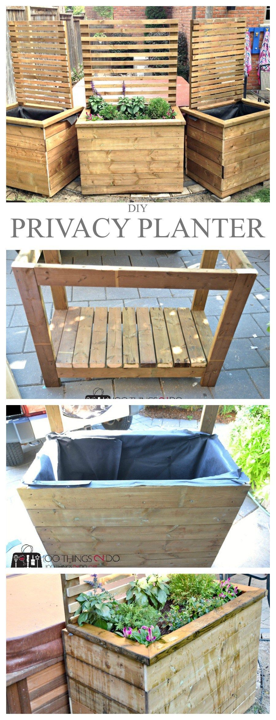 DIY privacy planter, DIY privacy screen, privacy screen, planter with screen