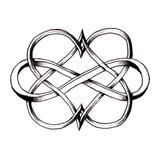 Double Heart Infinity Black Symbol
