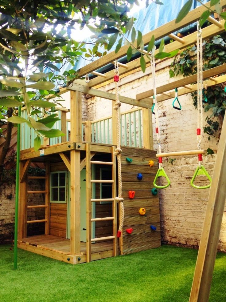 enclose the bottom of the swing set and add a door and windows to make a play house