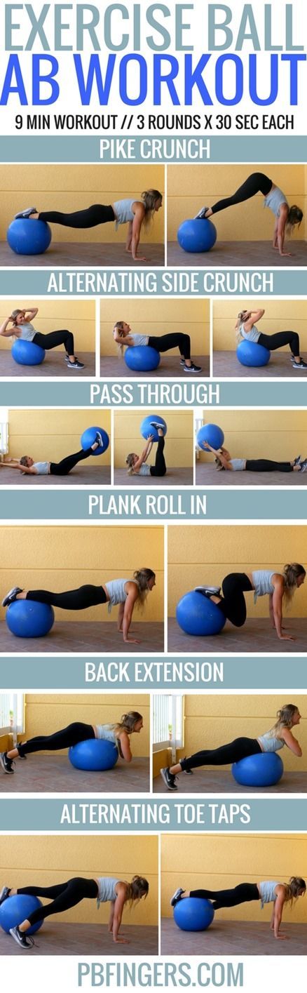 Exercise Ball Ab Workout: A challenging stability ball ab workout that will work your entire core in only 9 minutes.
