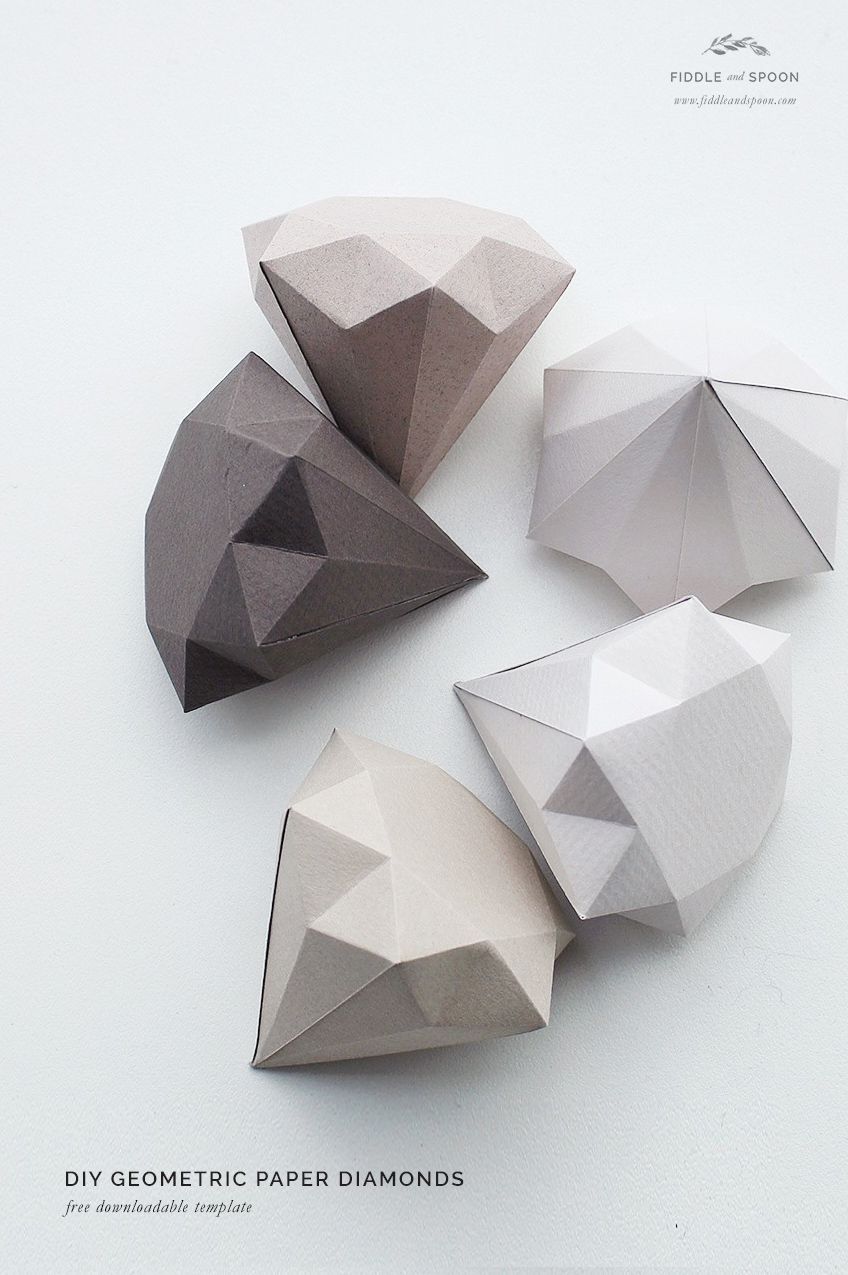 Fiddle and Spoon | DIY: Geometric Paper Diamonds | http://fiddleandspoon.com