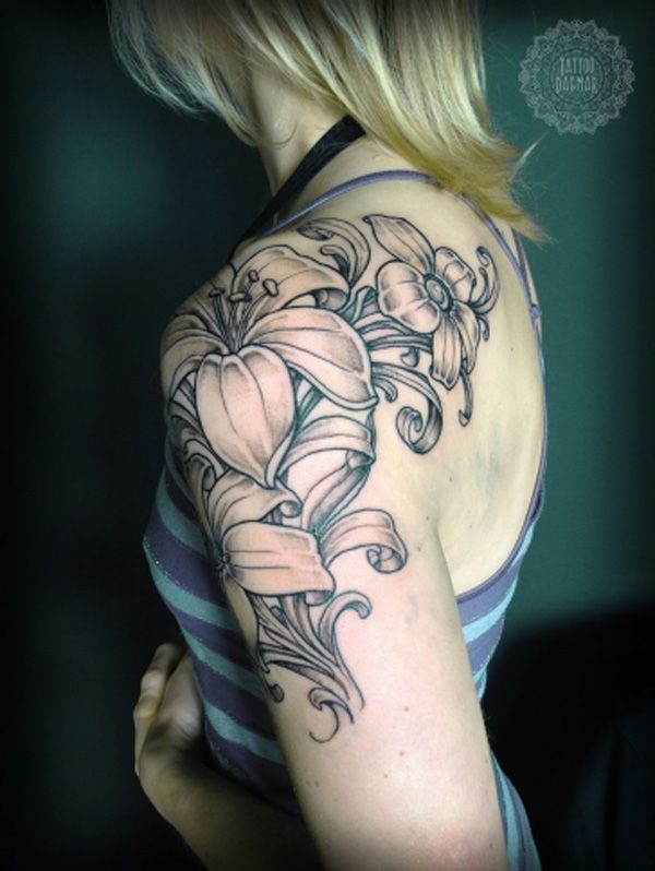 flower quarter sleeve tattoo, 40 Quarter Sleeve Tattoos | Cuded