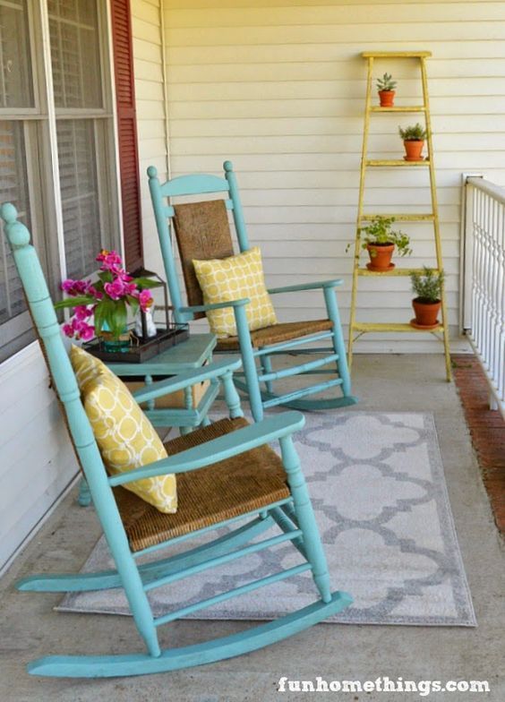 Fun front porch makeover for Spring