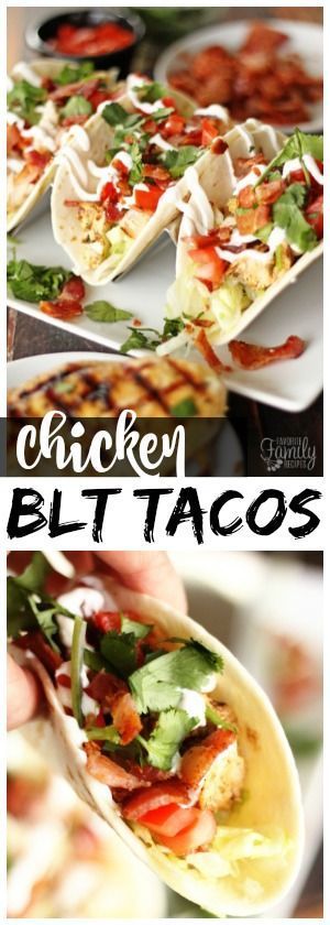 Grilled Chicken BLT Tacos are a delicious fusion of two of our favorite Summer dishes. The bacon flavor in each bite takes chicken