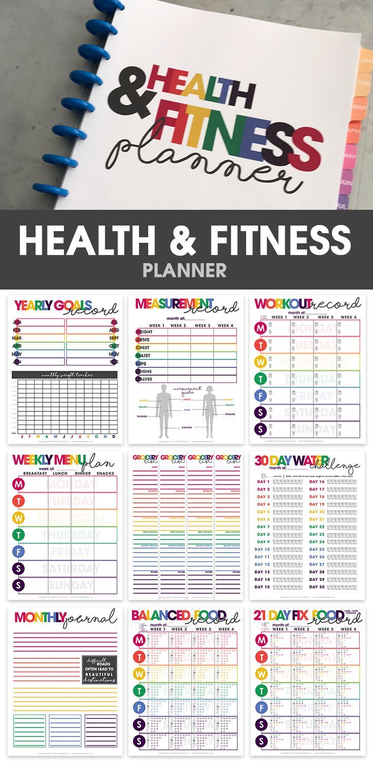 health & fitness planner | printable | organizational printables | weight loss tracker via @moritzdesigns