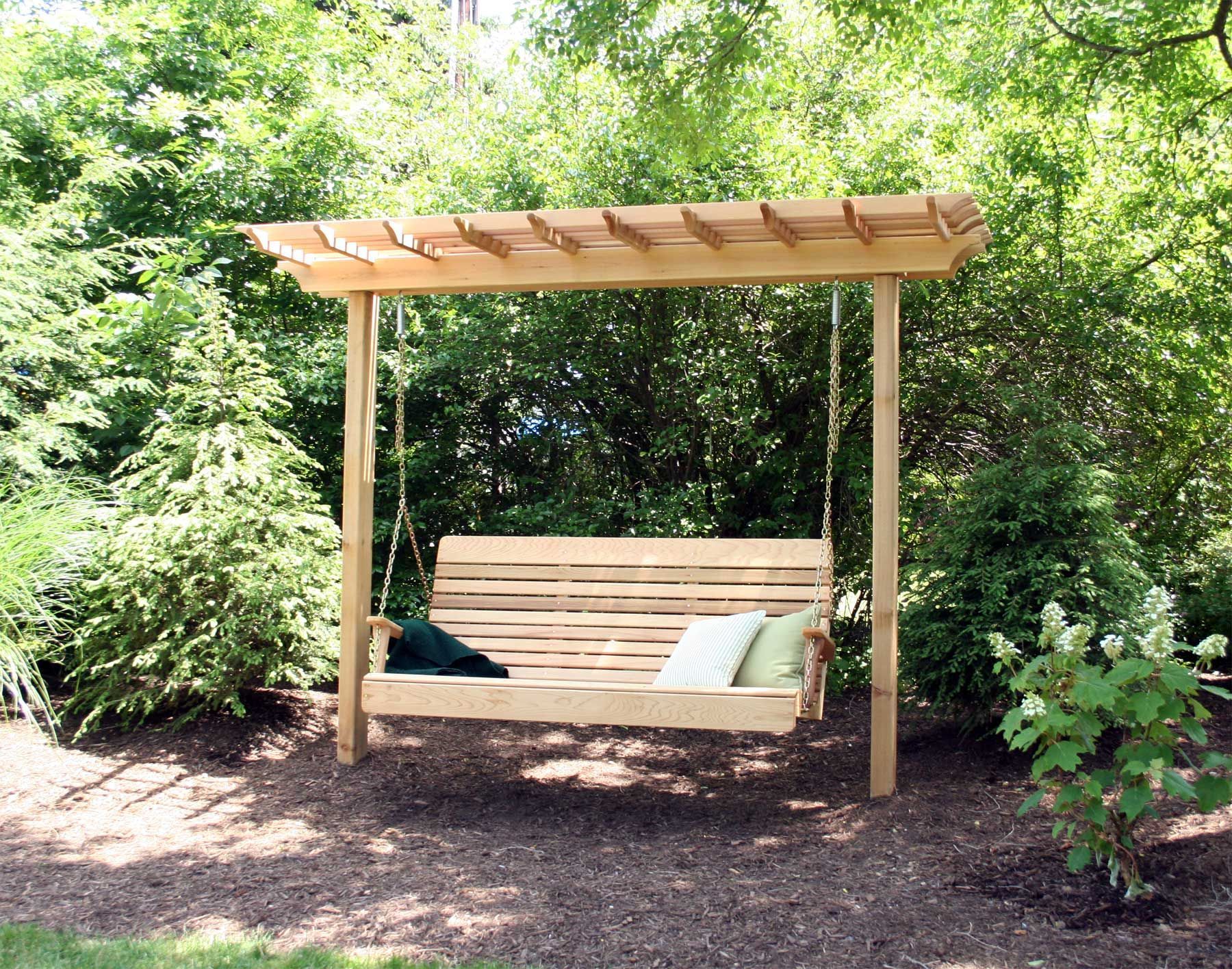 I love and need this Red Cedar Marquis Arbor frame for my frameless bench swing so it can swing again!