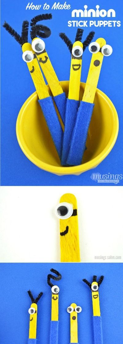 If your family is a fan of the Minions, you’ll love learning how to make stick puppets because these are extra special – they’re