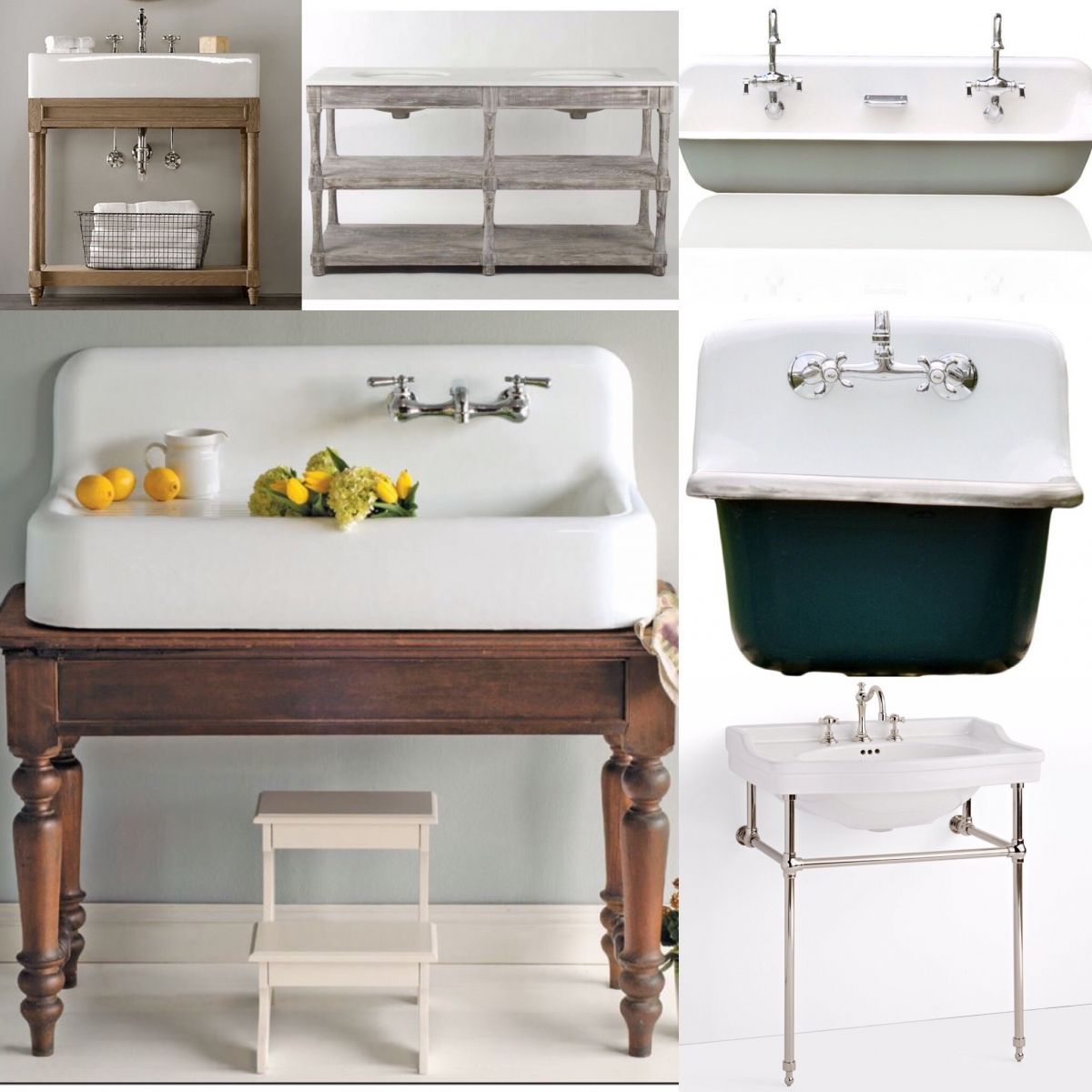 If you’re building a farmhouse or looking to remodel a bathroom, here are some fabulous farmhouse washstand options! Create a one