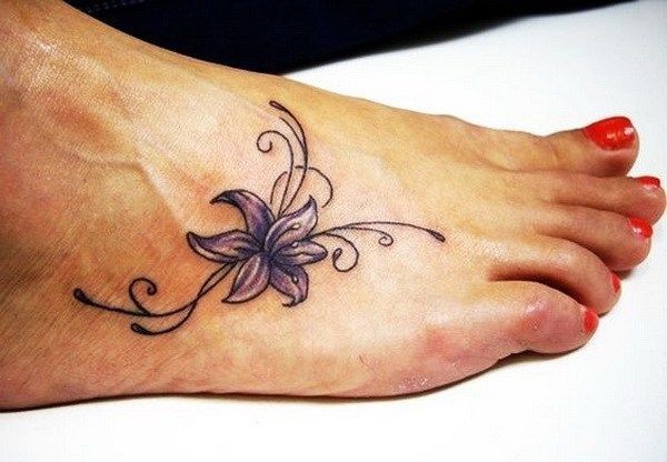 Lily Tattoo on Foot. via forcreativejuice.com
