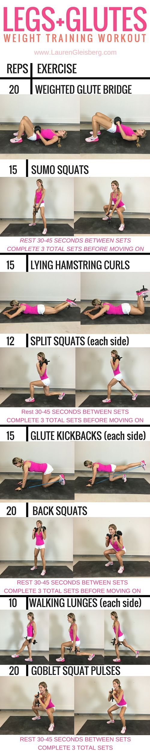 Love her workouts! Leg workout for home or gym