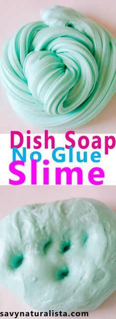 Make this easy no glue dish soap slime with only three ingrediants and no BORAX!