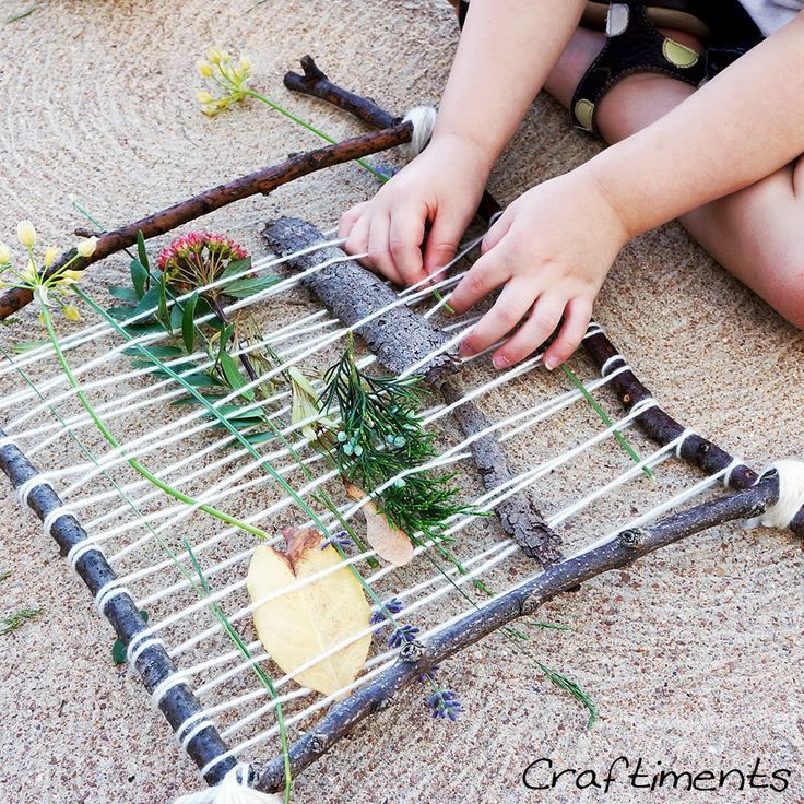 Make your own stick looms, go on a nature hunt, and then weave with the items you find! From Craftiments.