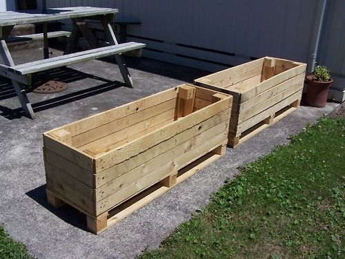 My boyfriend made me two planters out of pallets! Woohoo, it’s lovely having a DIY-er handy. I’m going to line them with