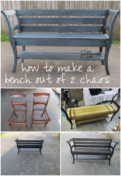 My Repurposed Life How to make a Chair Bench