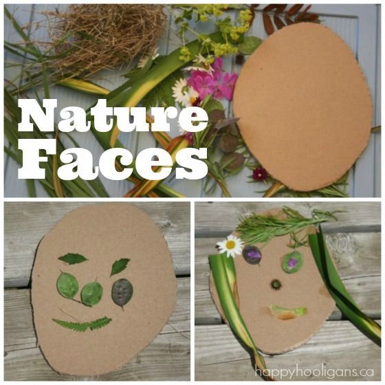 Nature Faces: Creating art with flowers and leaves!  Take the kids on a nature hunt, and create art with your findings! – Happy