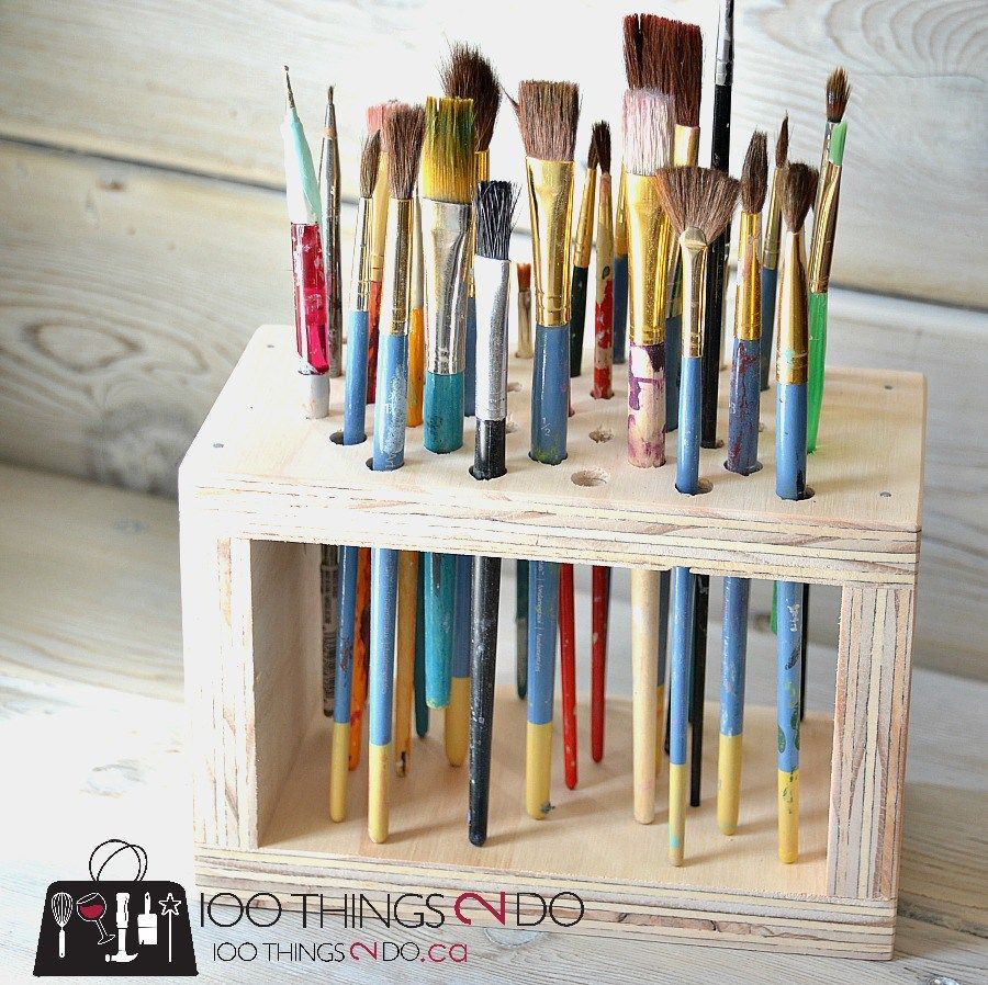 Paint brush storage rack, paint brush organization