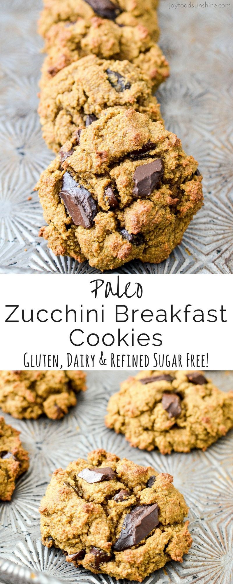 Paleo Zucchini Breakfast Cookies! A healthy and nutritious breakfast recipe loaded with sneaky veggies that tastes like dessert!