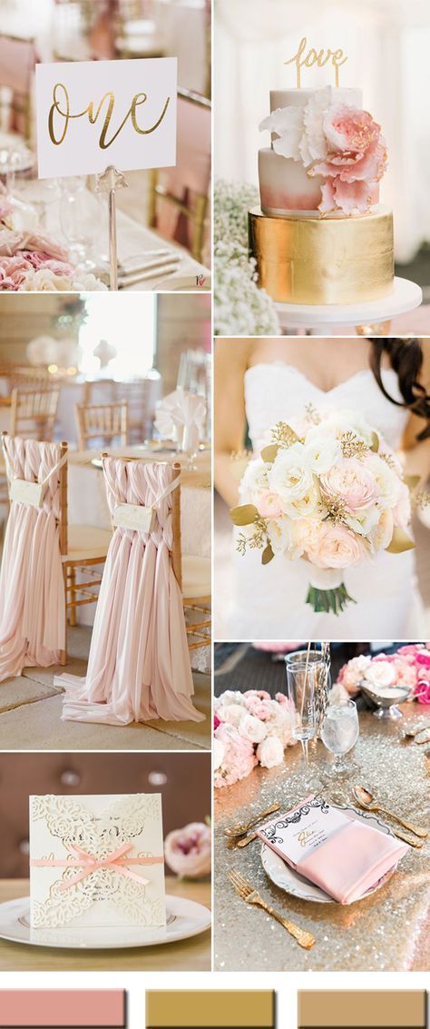 pink blush and gold wedding colors for 2017