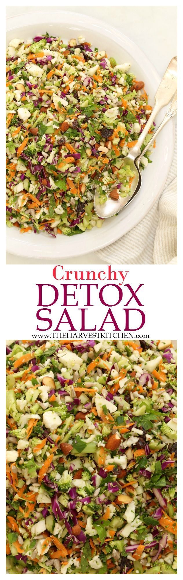 Ready for some salad love? This Crunchy Detox Salad is an ultra simple recipe both for the salad and its dressing. It’s made