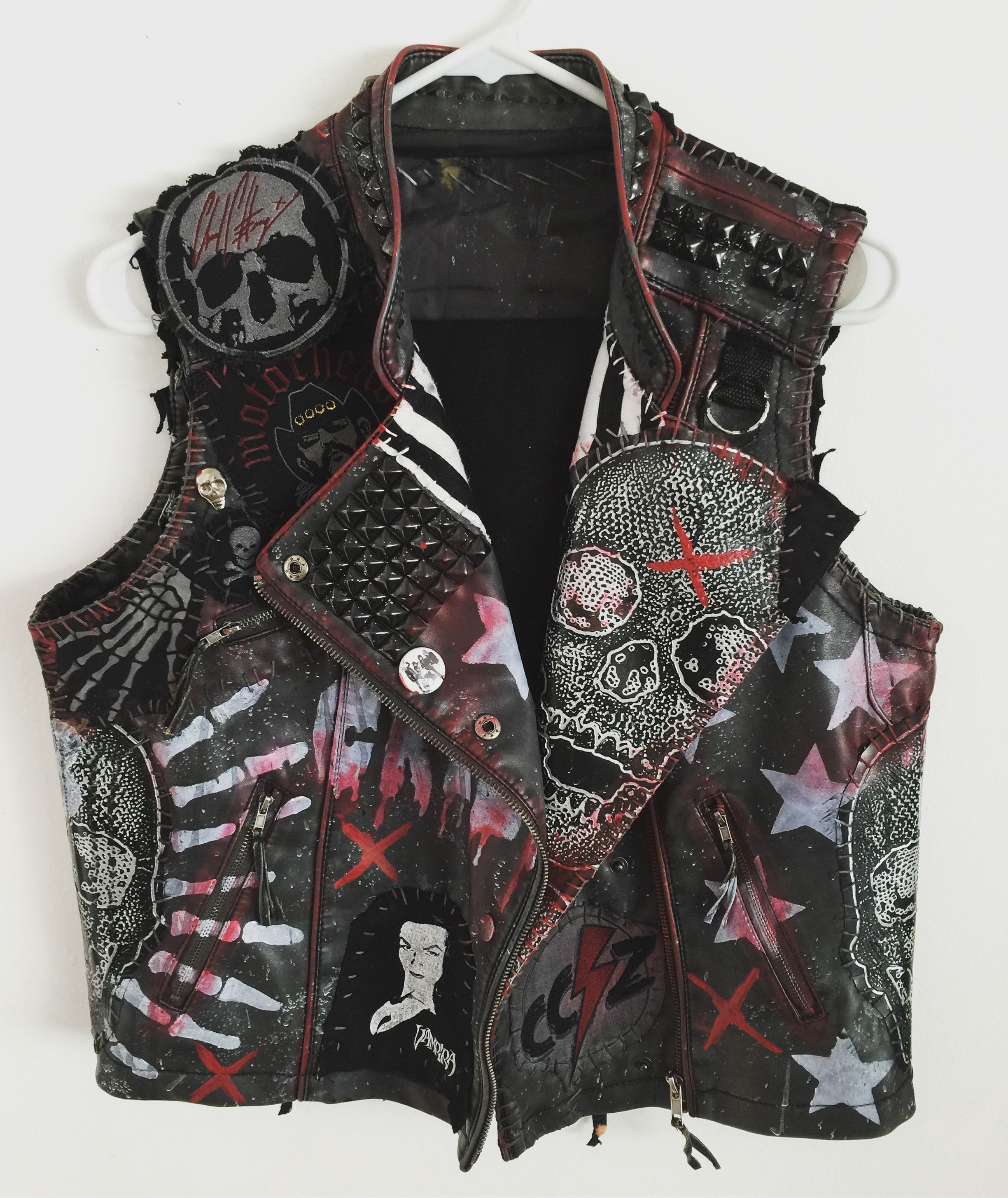 Rocker vest. Punk Rock vest. Heavy Metal vest. Studded vest. Vegan Leather vest from Chad Cherry Clothing.