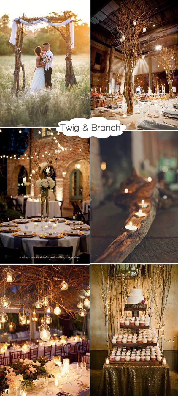 rustic twigs and branches wedding decor ideas
