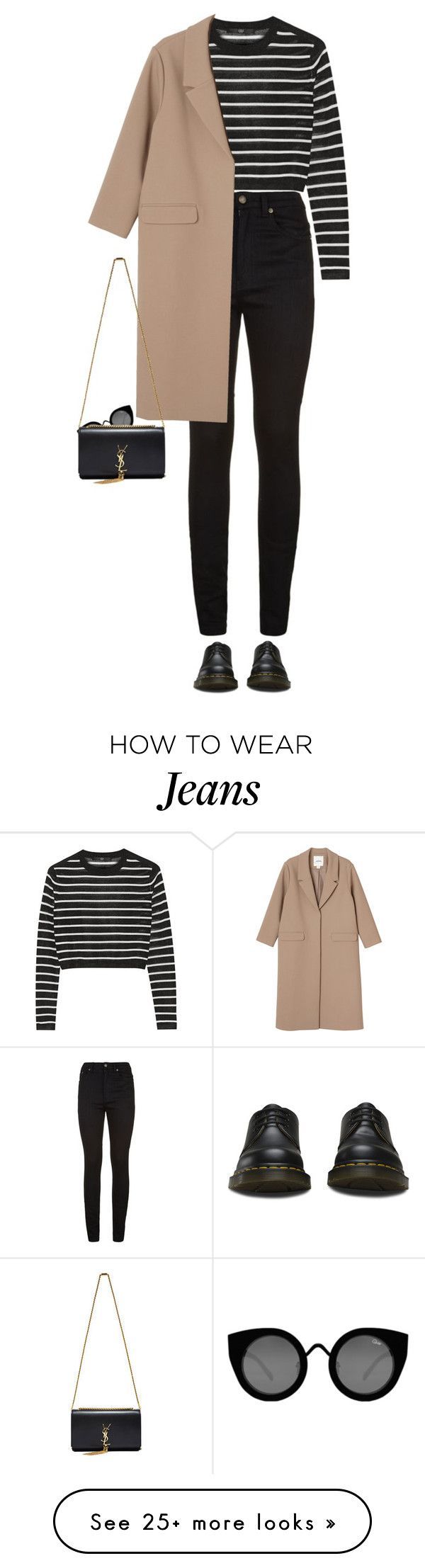 Senza titolo #630 by elly3 on Polyvore featuring Yves Saint Laurent, TIBI, Dr. Martens, Quay, Monki, women’s clothing, women,