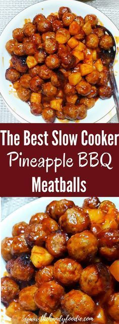 Slow Cooker Pineapple BBQ Meatballs is one of the best slow cooker recipe I’ve tasted. crockpot recipe l slow cooker l BBQ recipe