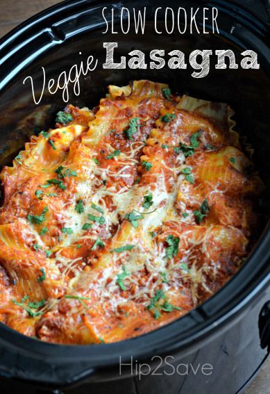 Slow Cooker Veggie Lasagna Recipe