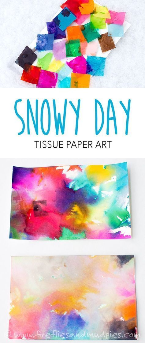 Snowy Day Tissue Paper Art | Fireflies and Mud Pies