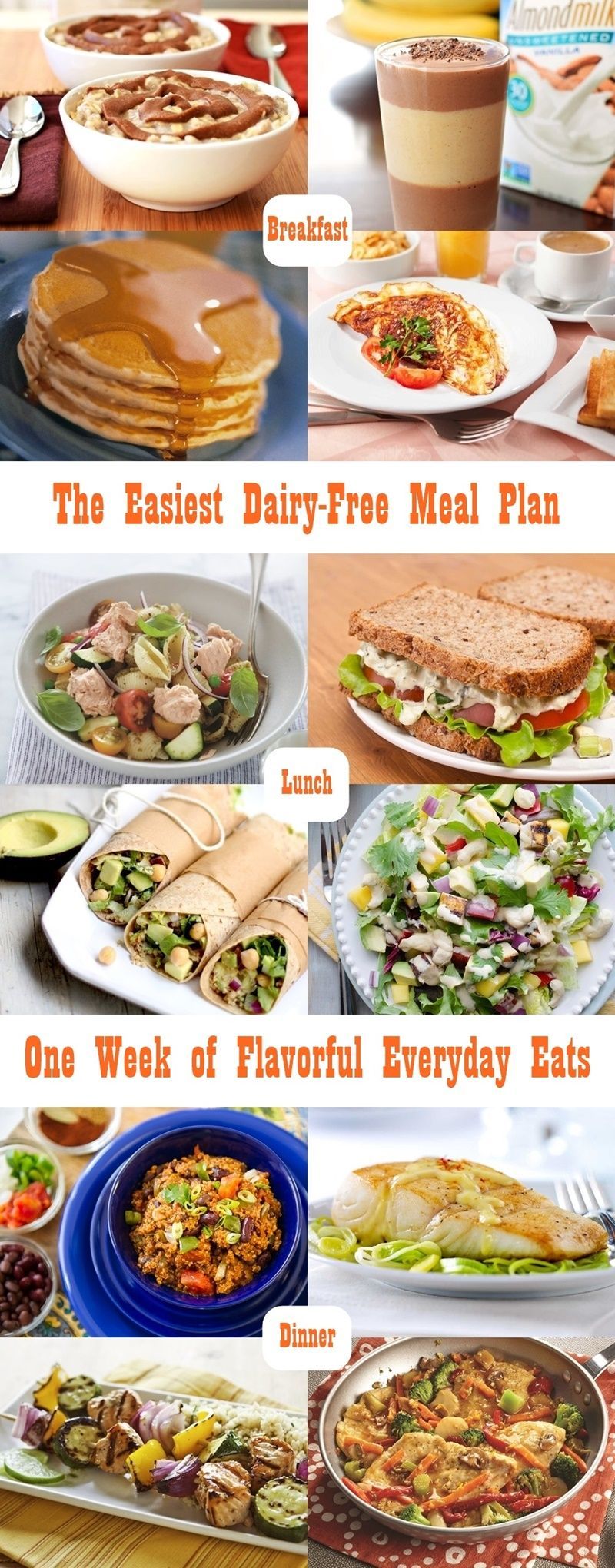 The Easiest Dairy-Free Meal Plan – A week-long menu of simple, naturally dairy-free eats for all! Gluten-free optional.