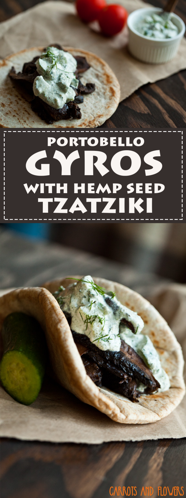 The perfect summer sandwich- Marinated Portobello Gyros with a Raw Hemp Seed…