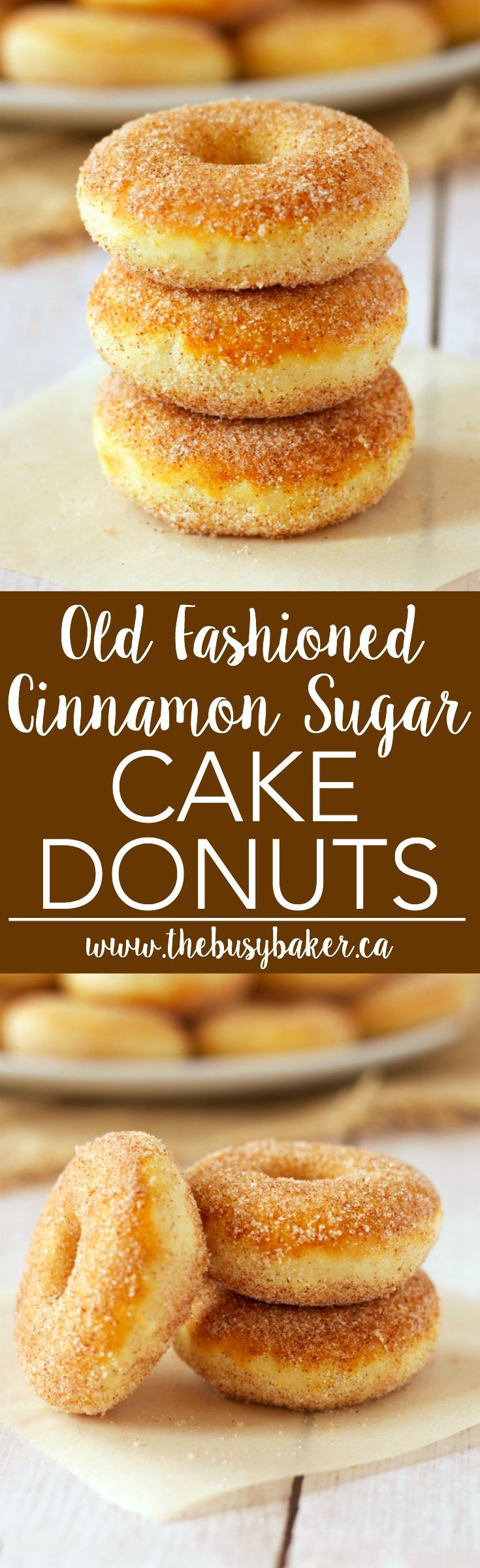 These Old Fashioned Cinnamon Sugar Baked Cake Donuts are easy to make, and they’re lower in fat and sugar than most donuts, making