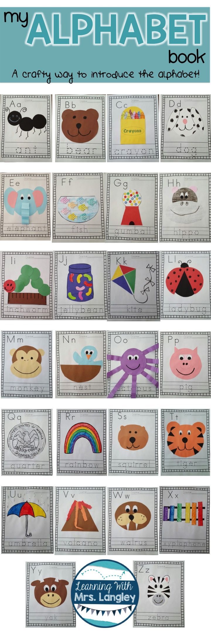 This alphabet book is a great way to introduce the alphabet during the first weeks of school. Introduce a letter a day and