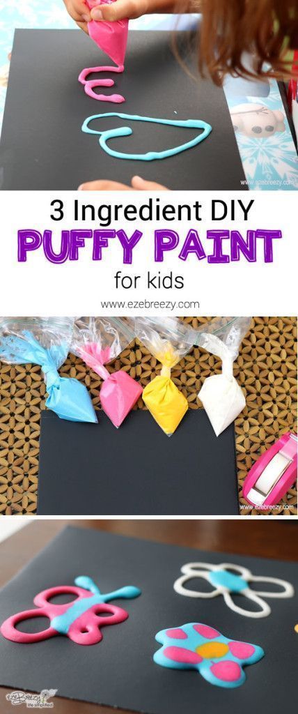 This simple 3 ingredient puffy paint recipe is so easy the kids will love making it AND using it!