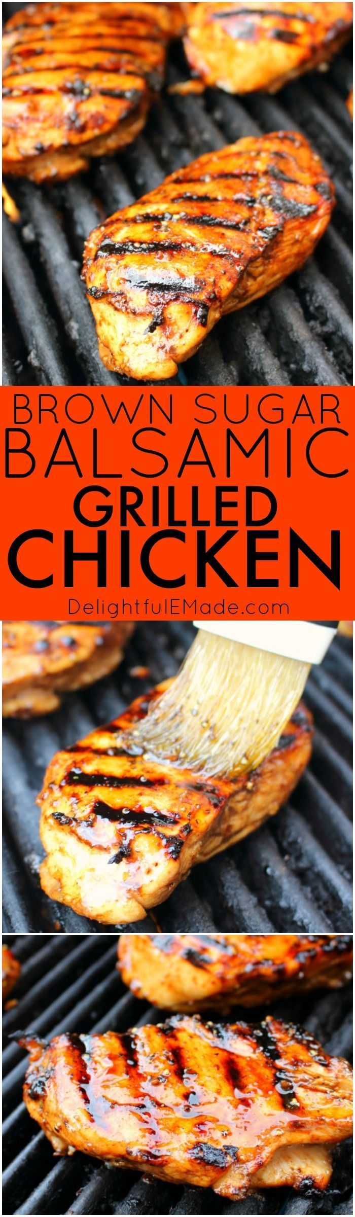 This super simple balsamic grilled chicken will be your new favorite dinner idea!  Made with a 5-ingredient brown sugar marinade,