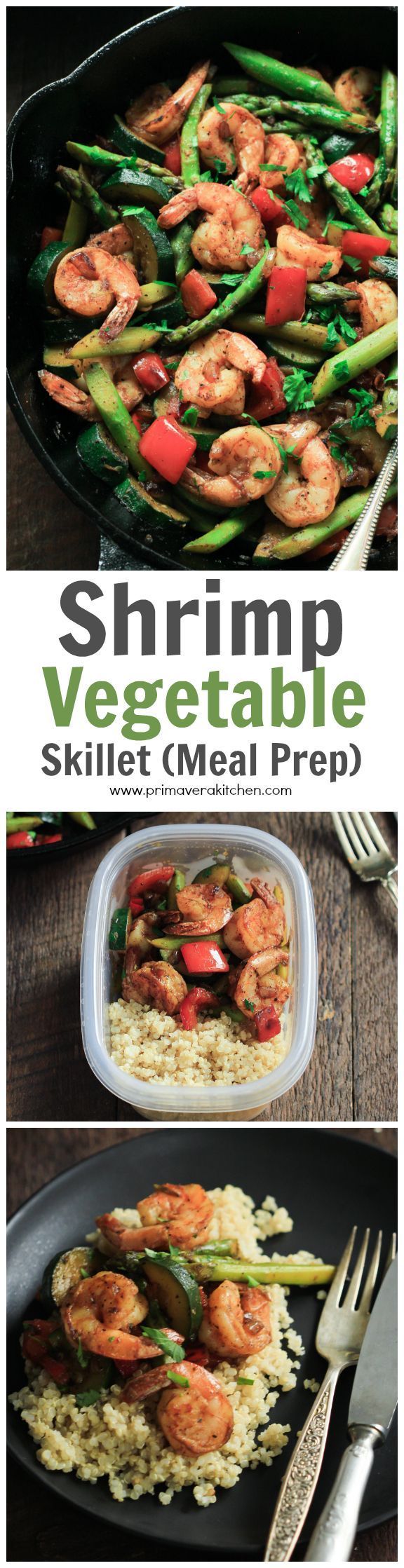 This ultra-easy Shrimp Vegetable Skillet recipe is loaded with veggies, flavorful spices and shrimp. It’s a low-carb,