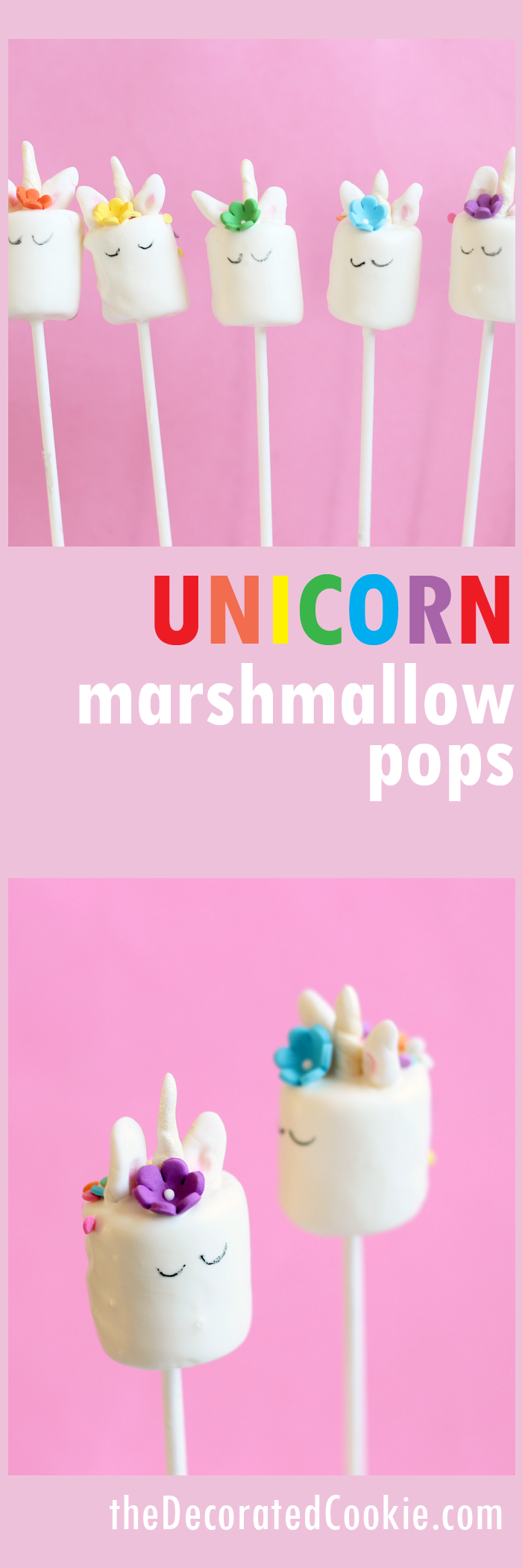 UNICORN marshmallow pops! Unicorn food — rainbow party