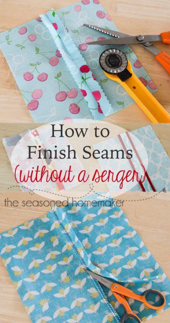 Use pinking shears or the zig zag stitch to finish a seam without a serger – this will save time and make life easier! | 25 More