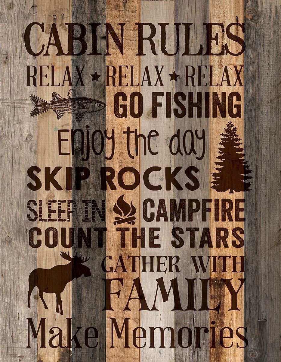 Wall sign, perfect for your lake house and cabin decor. – measures 12″ x 15.5″ – rustic, weathered designs – canvas made from